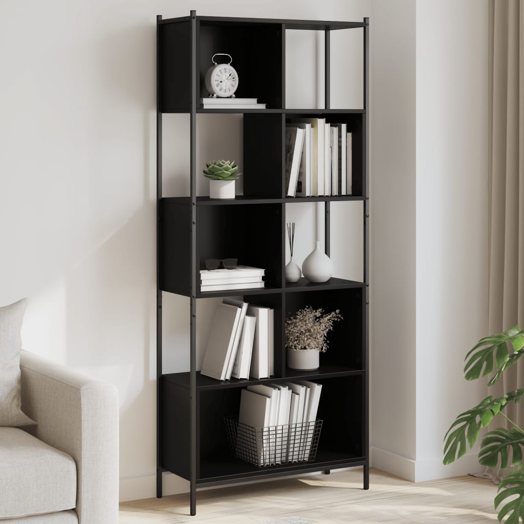 vidaXL Bibliotecă, negru, 72x28x172 cm, lemn prelucrat vidaXL Bibliotecă, negru, 72x28x172 cm, lemn prelucrat