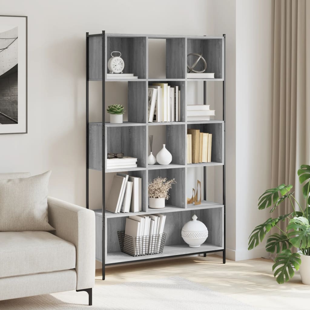 vidaXL Bibliotecă, gri sonoma, 102x28x172 cm, lemn prelucrat vidaXL Bibliotecă, gri sonoma, 102x28x172 cm, lemn prelucrat