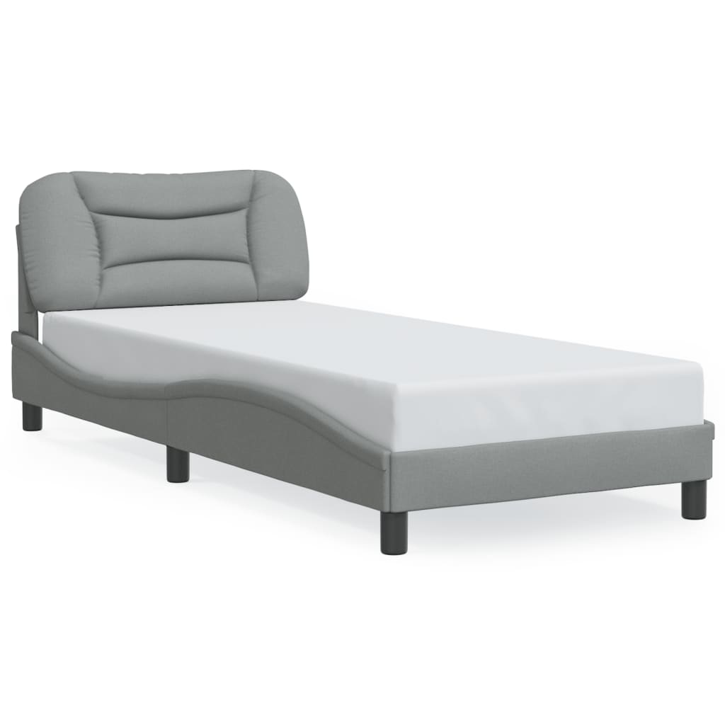 vidaXL Cadru de pat cu LED fără saltea Gri deschis 80x200 cm Material vidaXL Cadru de pat cu LED fără saltea Gri deschis 80x200 cm Material