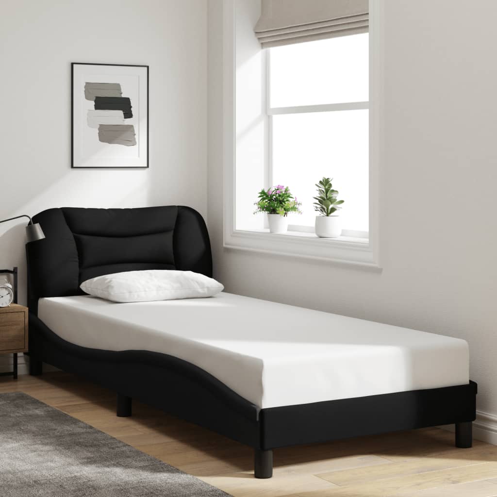 vidaXL Cadru de pat cu LED fără saltea țesătură neagră 80x200 cm