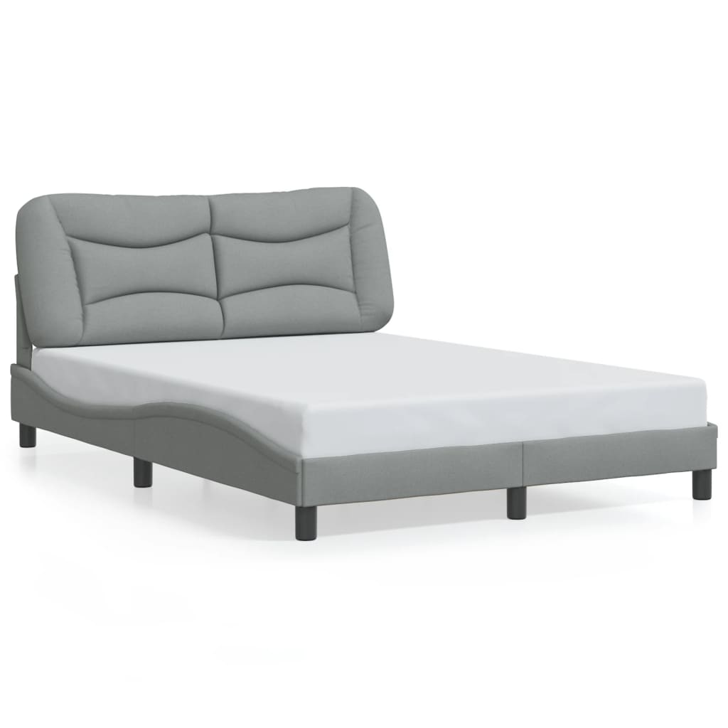vidaXL Cadru de pat cu LED fără saltea Gri deschis 120x200 cm Material vidaXL Cadru de pat cu LED fără saltea Gri deschis 120x200 cm Material