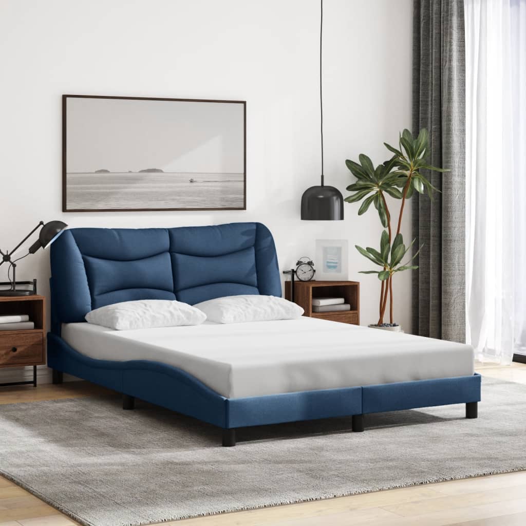 vidaXL Cadru de pat cu LED fără saltea Albastru 120x200 cm Material
