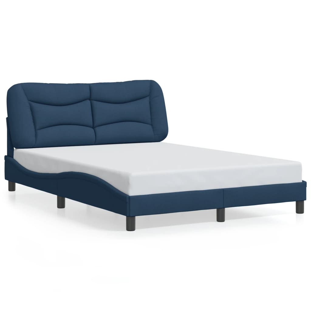 vidaXL Cadru de pat cu LED fără saltea Albastru 120x200 cm Material
