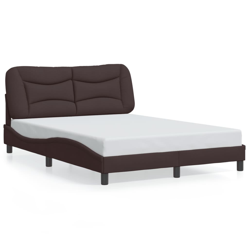 vidaXL Cadru de pat cu LED fără saltea țesătură maro închis 140x200 cm