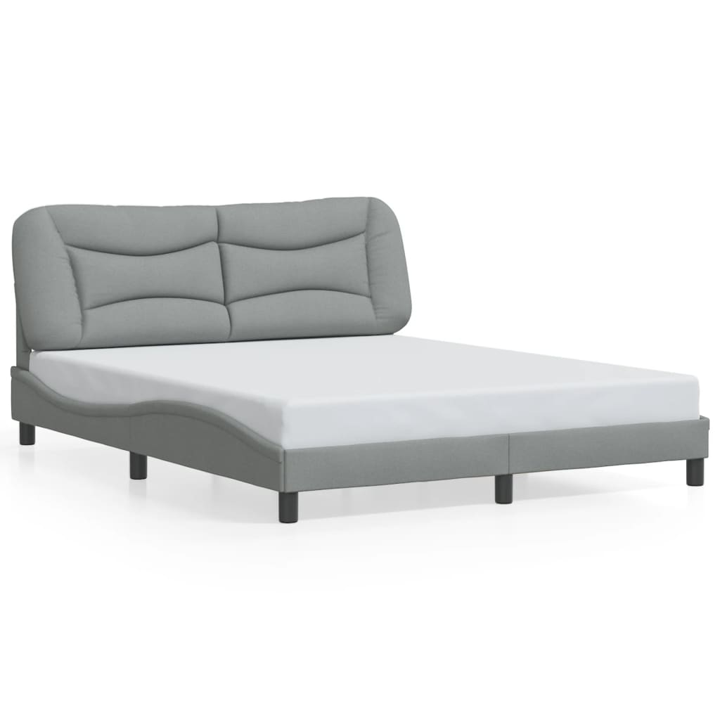 vidaXL Cadru de pat cu LED fără saltea Gri deschis 160x200 cm Material
