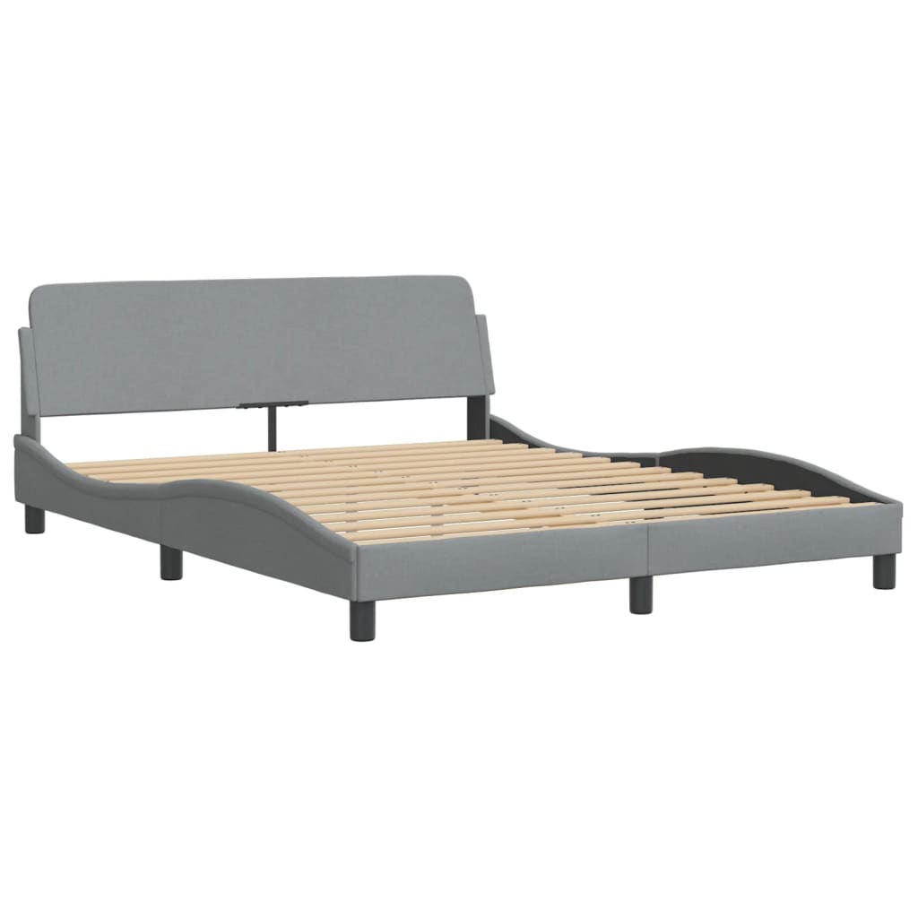 vidaXL Cadru de pat cu LED fără saltea Gri deschis 160x200 cm Material