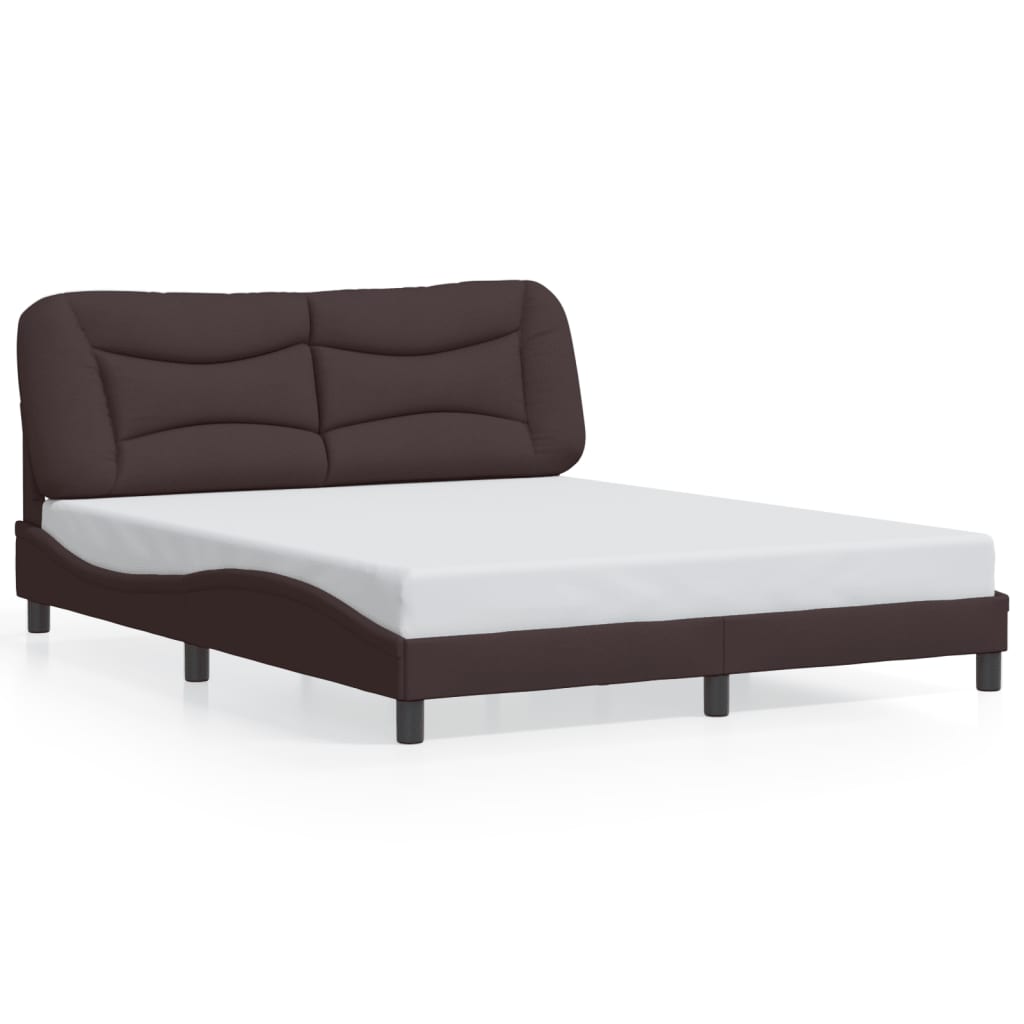 vidaXL Cadru de pat cu LED fără saltea țesătură maro închis 160x200 cm