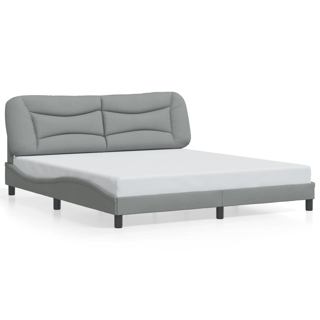 vidaXL Cadru de pat cu LED fără saltea Gri deschis 180x200 cm Material vidaXL Cadru de pat cu LED fără saltea Gri deschis 180x200 cm Material