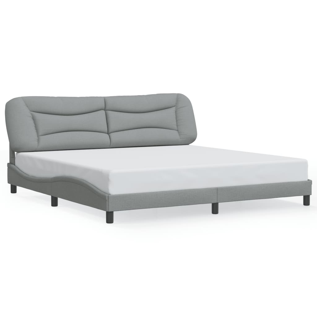 vidaXL Cadru de pat cu LED fără saltea Gri deschis 200x200 cm Material