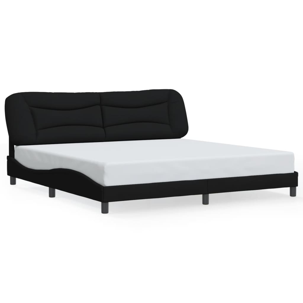 vidaXL Cadru de pat cu LED fără saltea țesătură neagră 200x200 cm