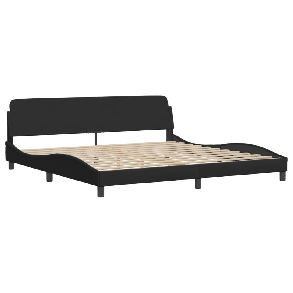 vidaXL Cadru de pat cu LED fără saltea țesătură neagră 200x200 cm
