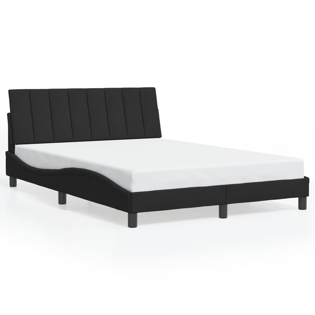 vidaXL Cadru de pat cu lumini LED, negru, 140x200 cm, catifea vidaXL Cadru de pat cu lumini LED, negru, 140x200 cm, catifea