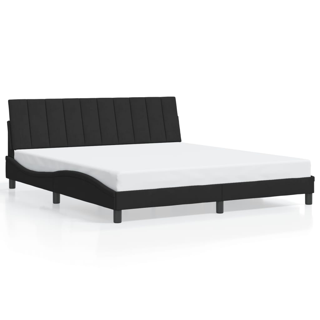 vidaXL Cadru de pat cu lumini LED, negru, 180x200 cm, catifea vidaXL Cadru de pat cu lumini LED, negru, 180x200 cm, catifea