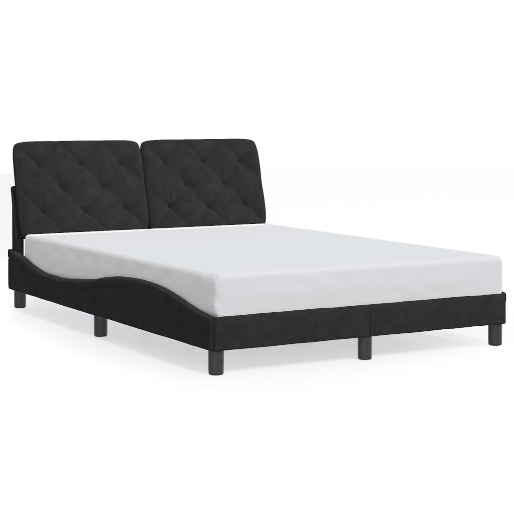 vidaXL Cadru de pat cu lumini LED, negru, 120x200 cm, catifea vidaXL Cadru de pat cu lumini LED, negru, 120x200 cm, catifea