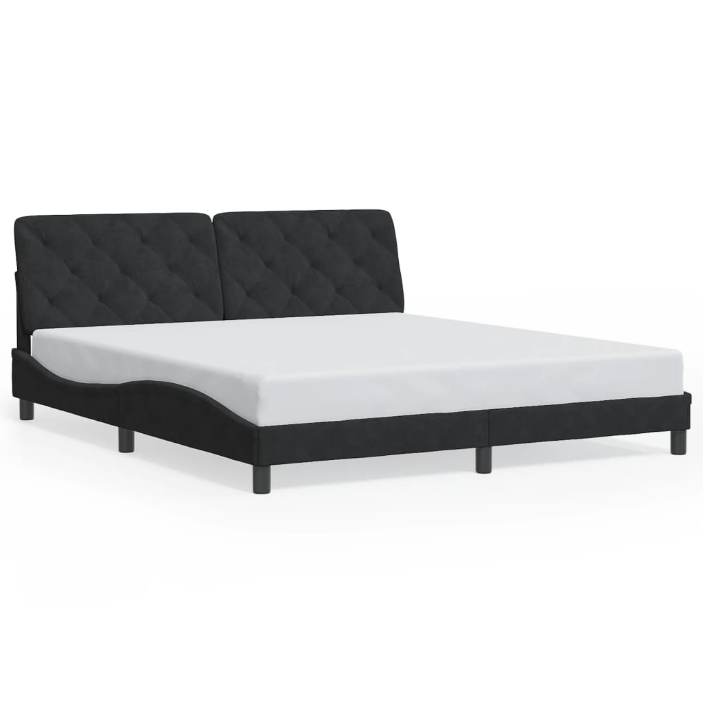 vidaXL Cadru de pat cu lumini LED, negru, 180x200 cm, catifea vidaXL Cadru de pat cu lumini LED, negru, 180x200 cm, catifea