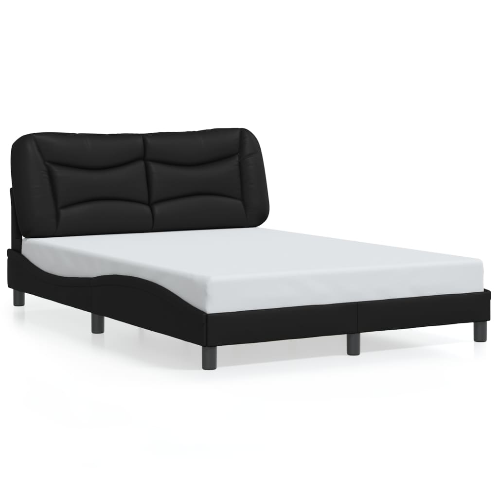 vidaXL Cadru de pat cu lumini LED, negru, 120x200 cm, piele ecologică vidaXL Cadru de pat cu lumini LED, negru, 120x200 cm, piele ecologică