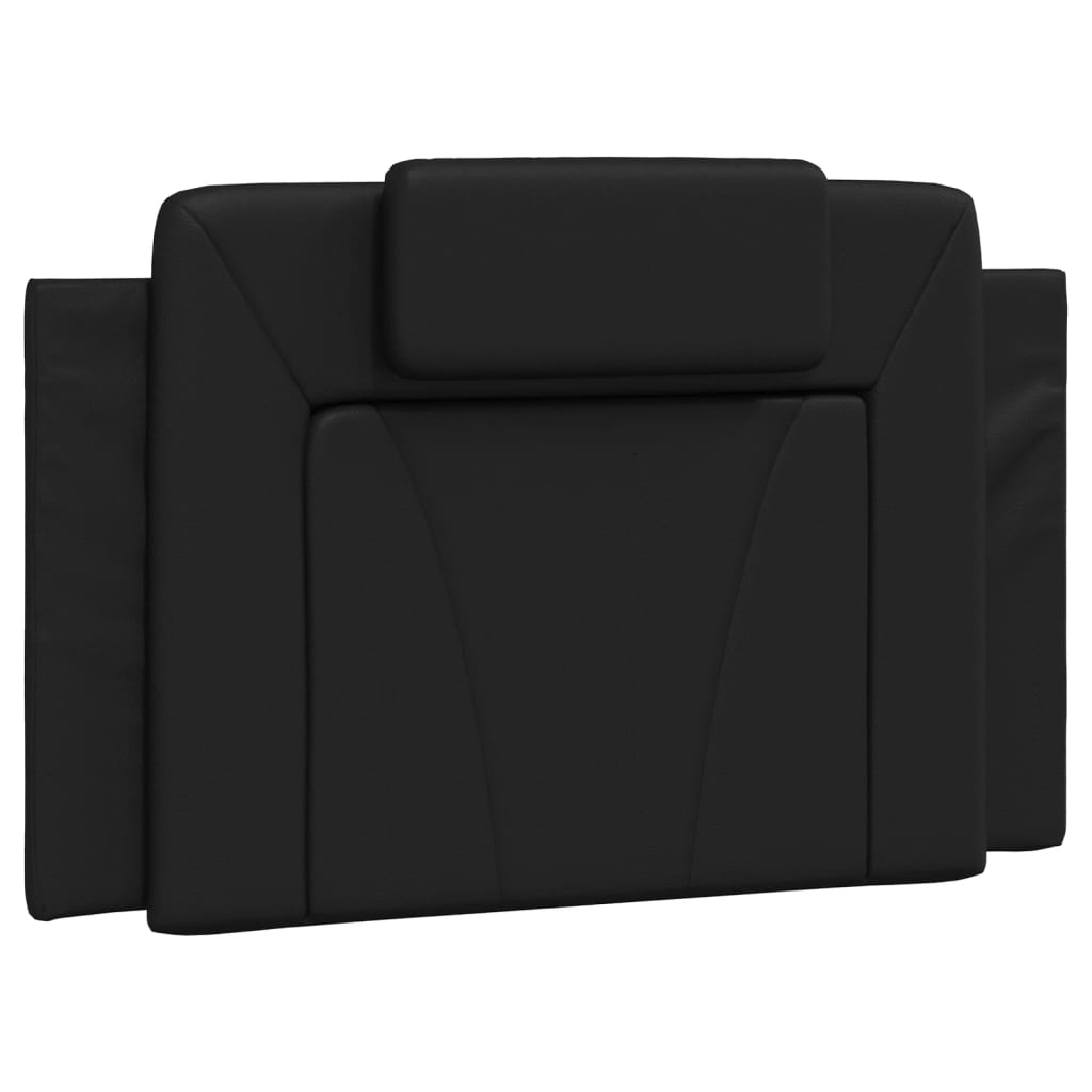vidaXL Cadru de pat cu lumini LED, negru, 90x190 cm, piele ecologică