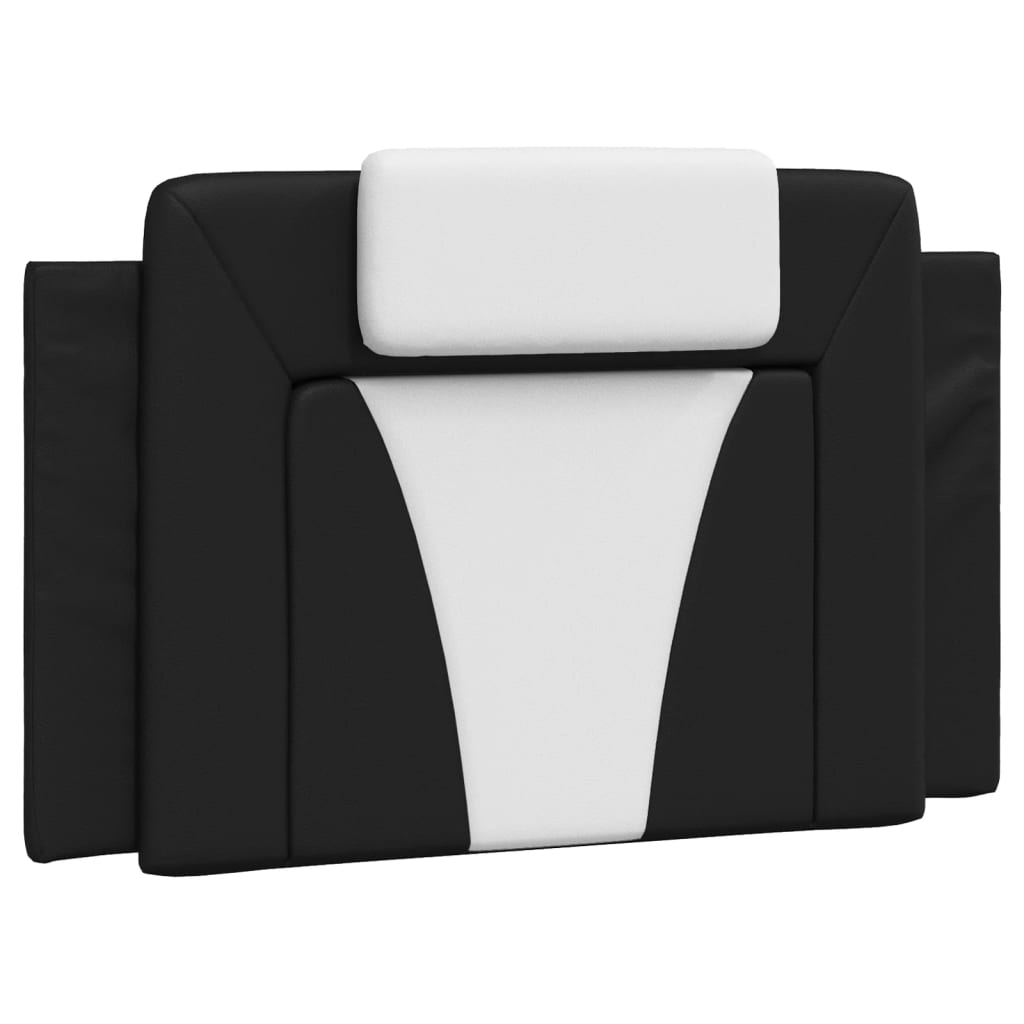vidaXL Cadru de pat cu lumini LED negru/alb 90x190 cm piele ecologică
