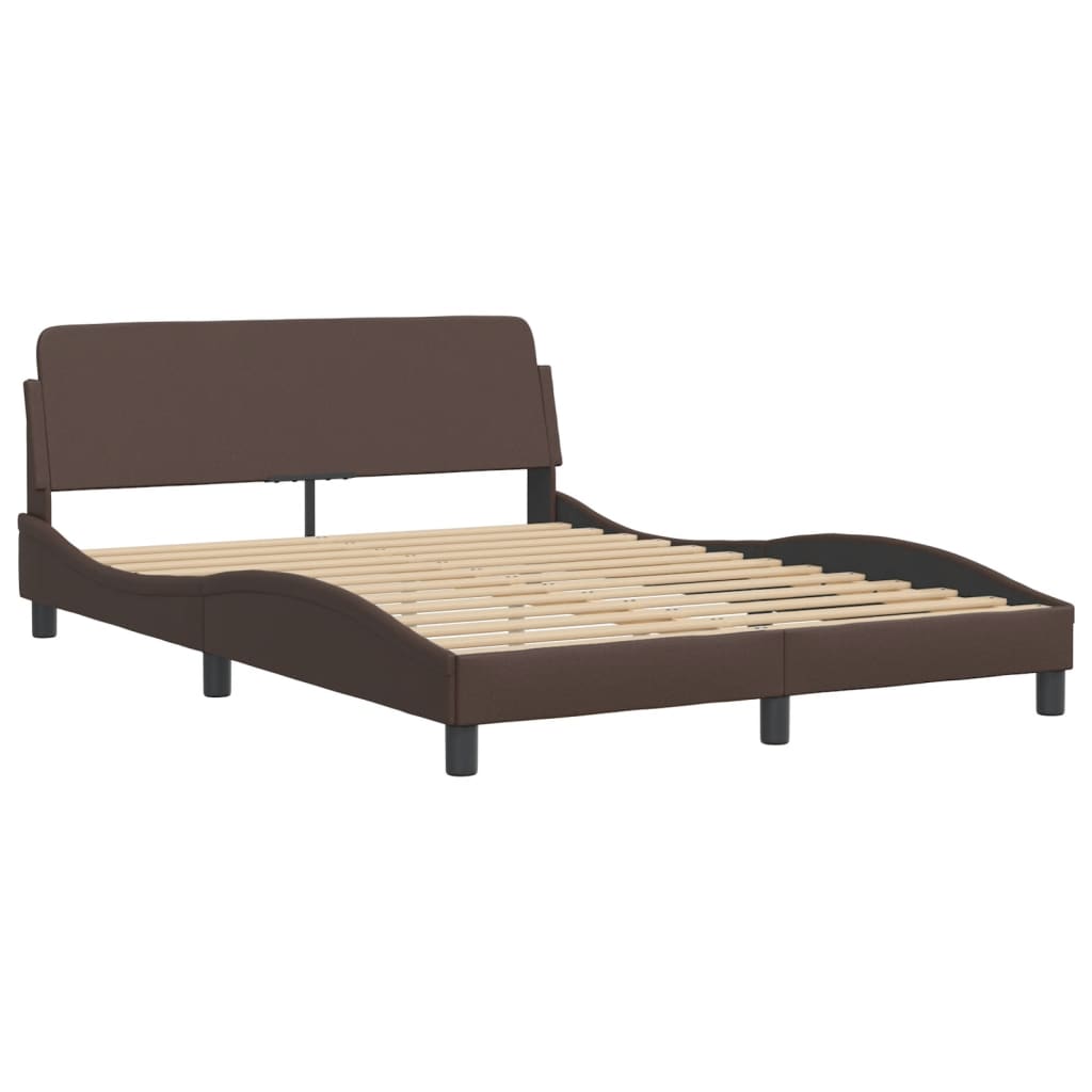 vidaXL Cadru de pat cu lumini LED, maro, 120x200 cm, piele ecologică vidaXL Cadru de pat cu lumini LED, maro, 120x200 cm, piele ecologică