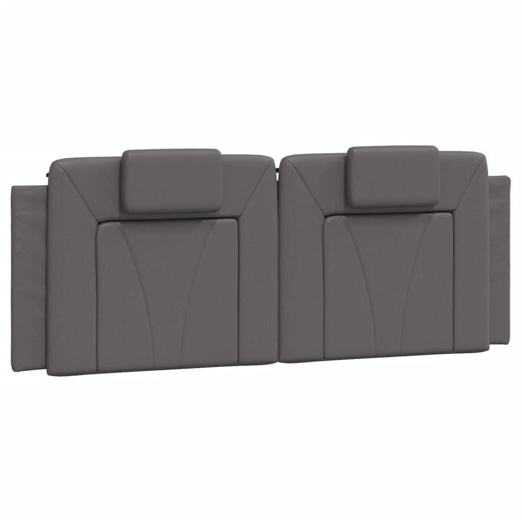 vidaXL Cadru de pat cu lumini LED, gri, 120x200 cm, piele ecologică