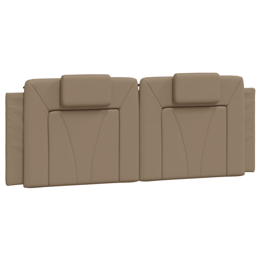 vidaXL Cadru de pat lumini LED, cappuccino, 140x190 cm piele ecologică vidaXL Cadru de pat lumini LED, cappuccino, 140x190 cm piele ecologică