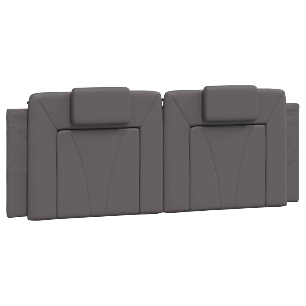 vidaXL Cadru de pat cu lumini LED, gri, 140x200 cm, piele ecologică