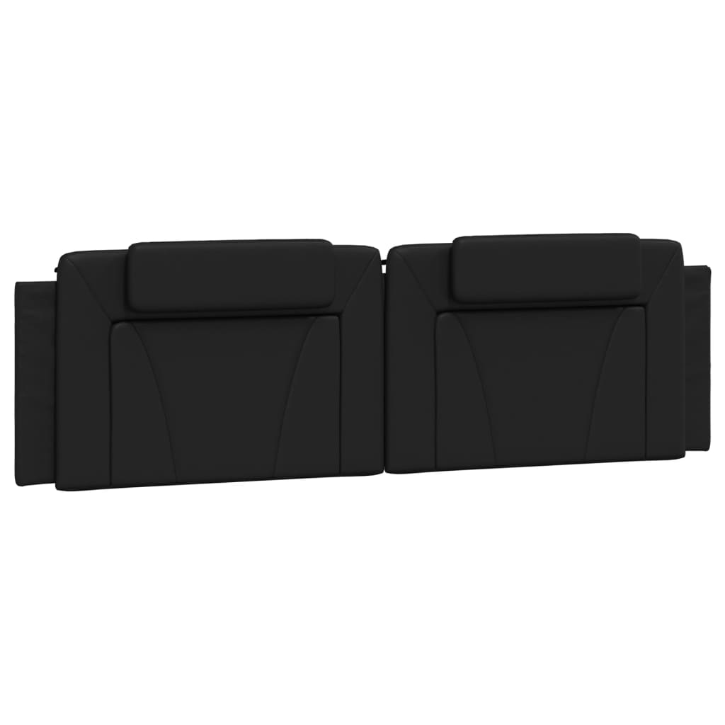 vidaXL Cadru de pat cu lumini LED, negru, 180x200 cm, piele ecologică