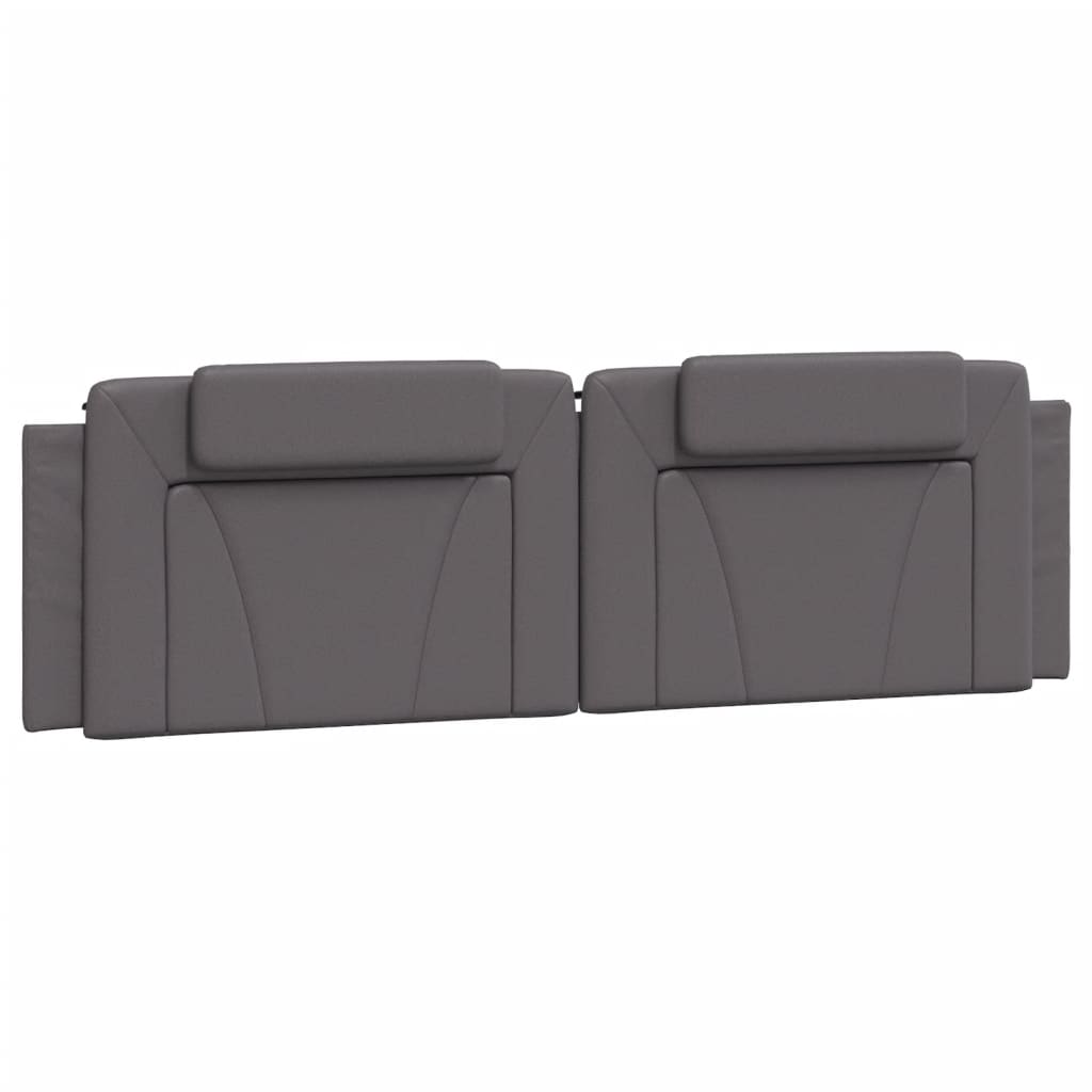 vidaXL Cadru de pat cu lumini LED, gri, 180x200 cm, piele ecologică