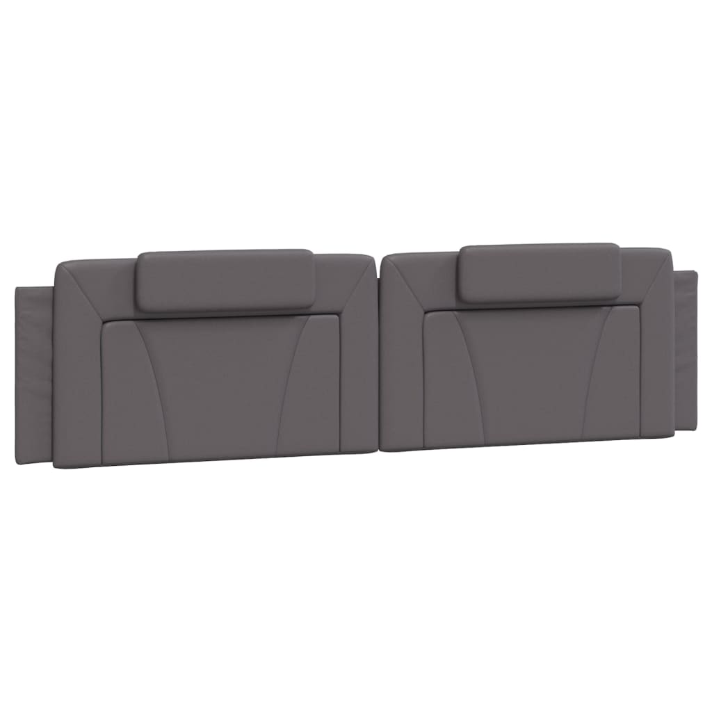 vidaXL Cadru de pat cu lumini LED, gri, 200x200 cm, piele ecologică