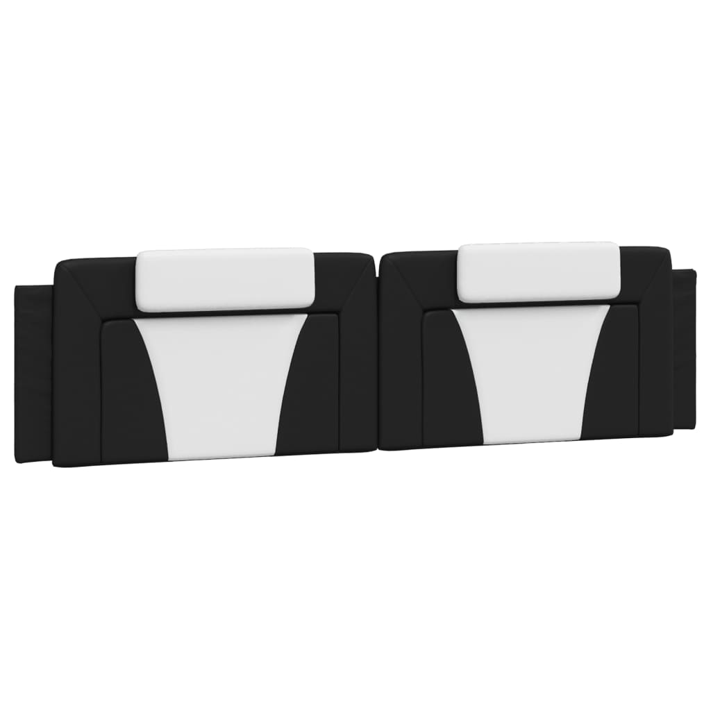 vidaXL Cadru de pat cu lumini LED negru/alb 200x200 cm piele ecologică