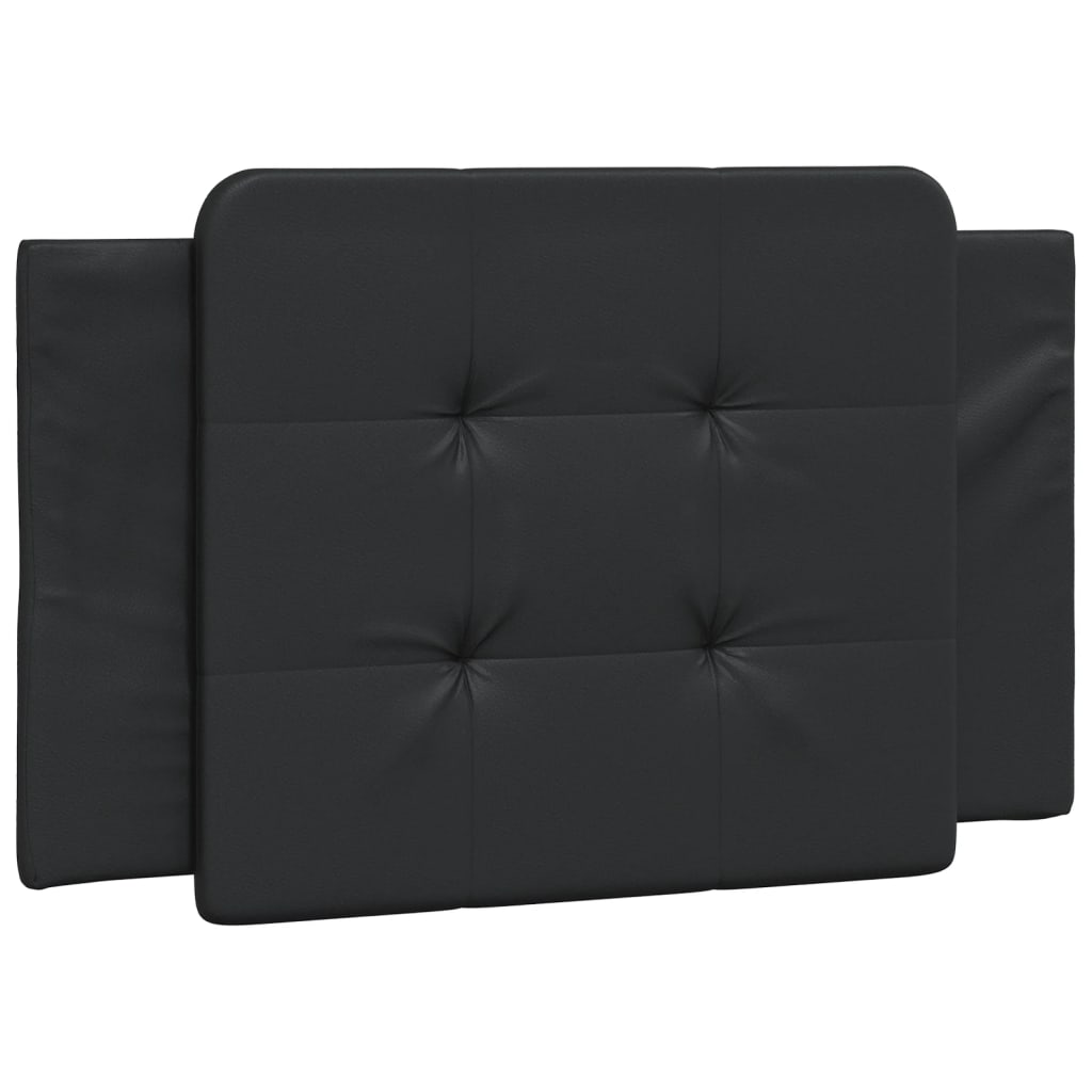 vidaXL Cadru de pat cu lumini LED, negru, 90x190 cm, piele ecologică