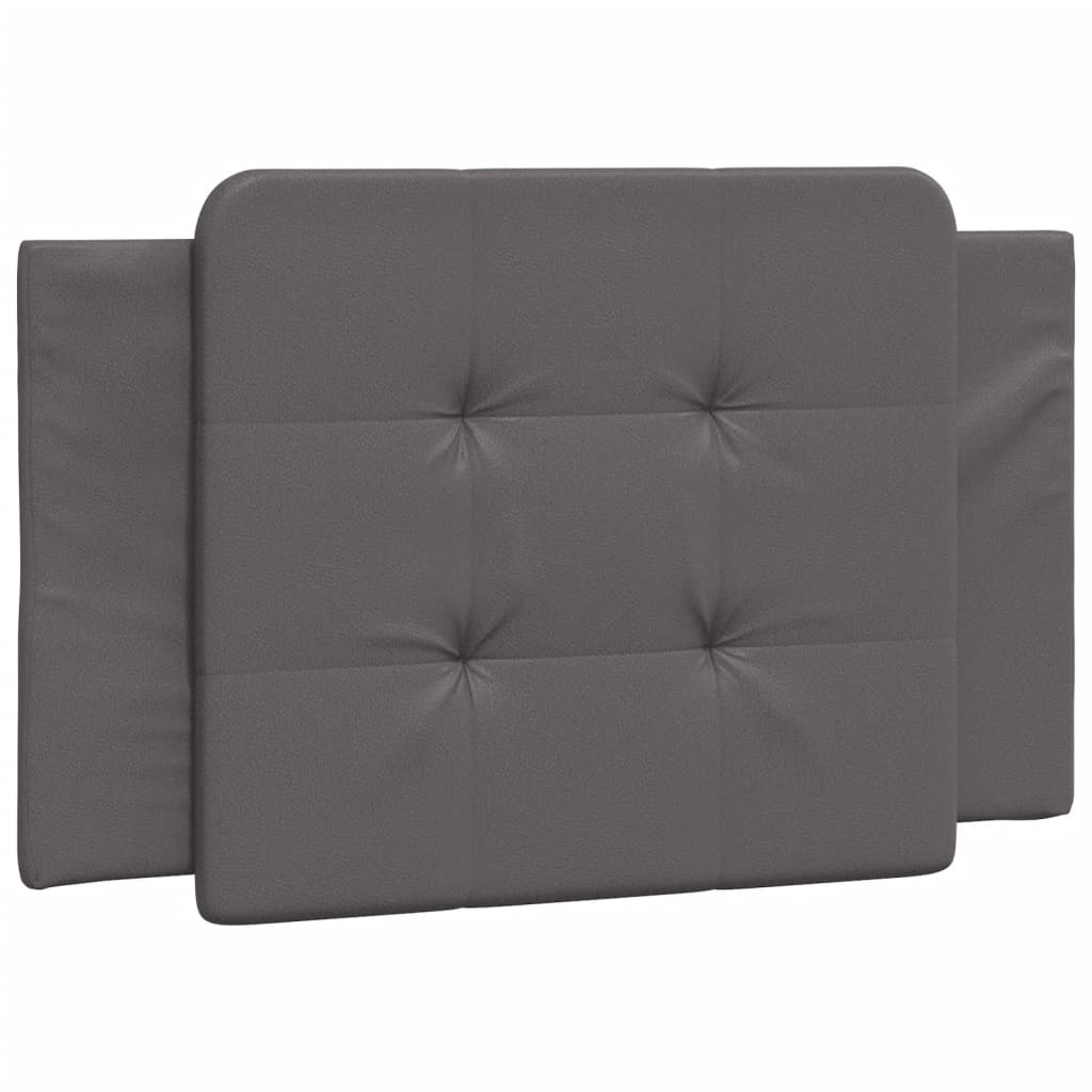 vidaXL Cadru de pat cu lumini LED, gri, 90x190 cm, piele ecologică vidaXL Cadru de pat cu lumini LED, gri, 90x190 cm, piele ecologică