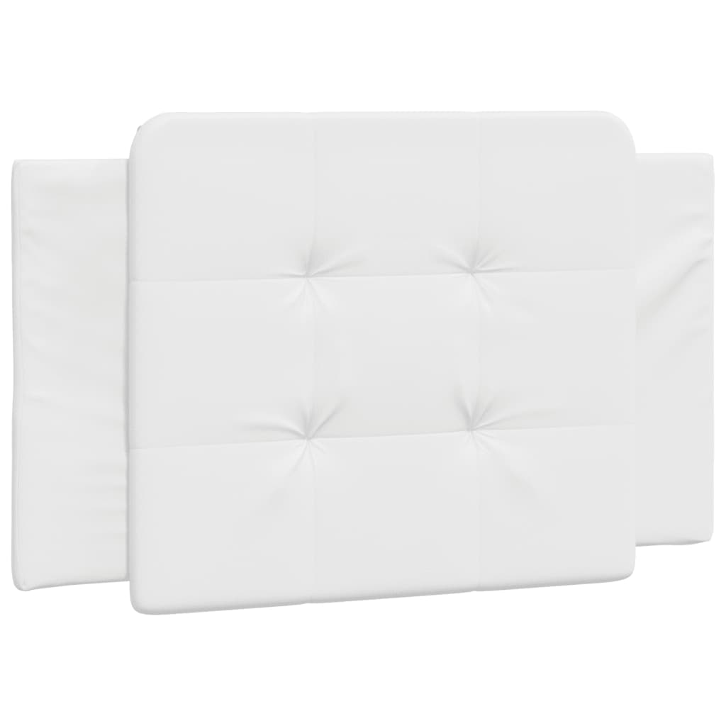 vidaXL Cadru de pat cu lumini LED, alb, 90x200 cm, piele ecologică