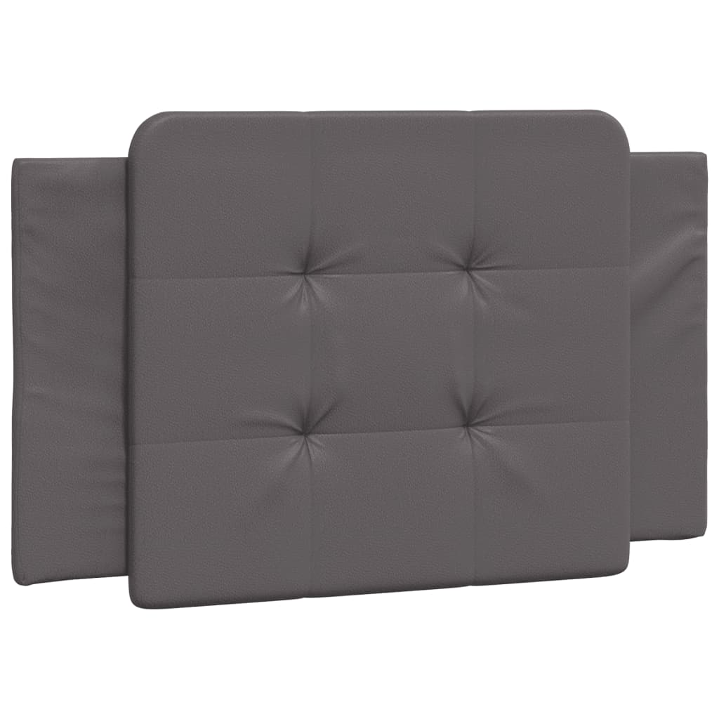 vidaXL Cadru de pat cu lumini LED, gri, 90x200 cm, piele ecologică