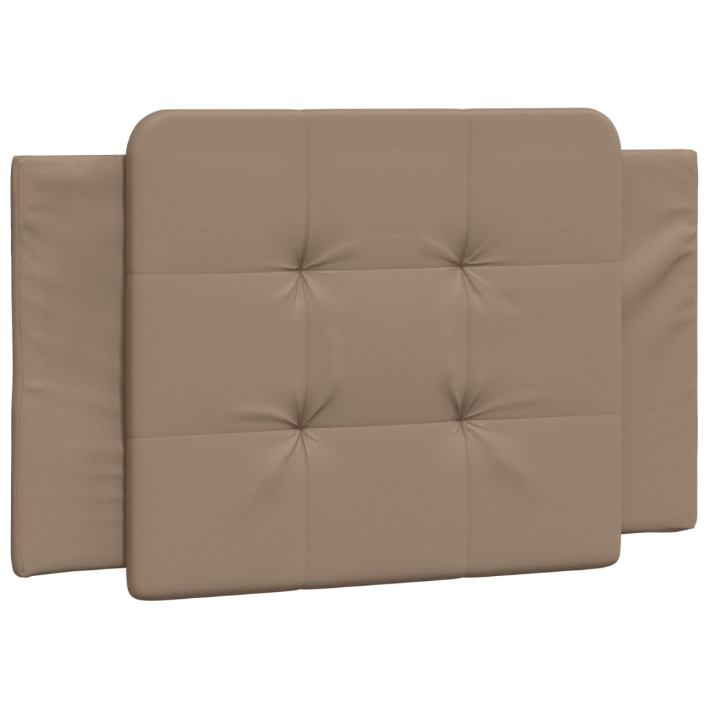 vidaXL Cadru de pat cu LED, cappuccino, 100x200 cm, piele ecologică