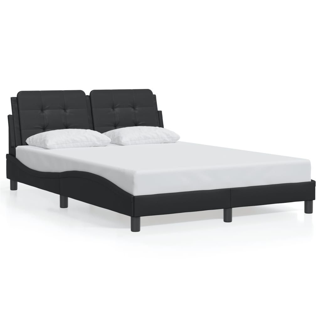 vidaXL Cadru de pat cu lumini LED, negru, 120x200 cm, piele ecologică vidaXL Cadru de pat cu lumini LED, negru, 120x200 cm, piele ecologică
