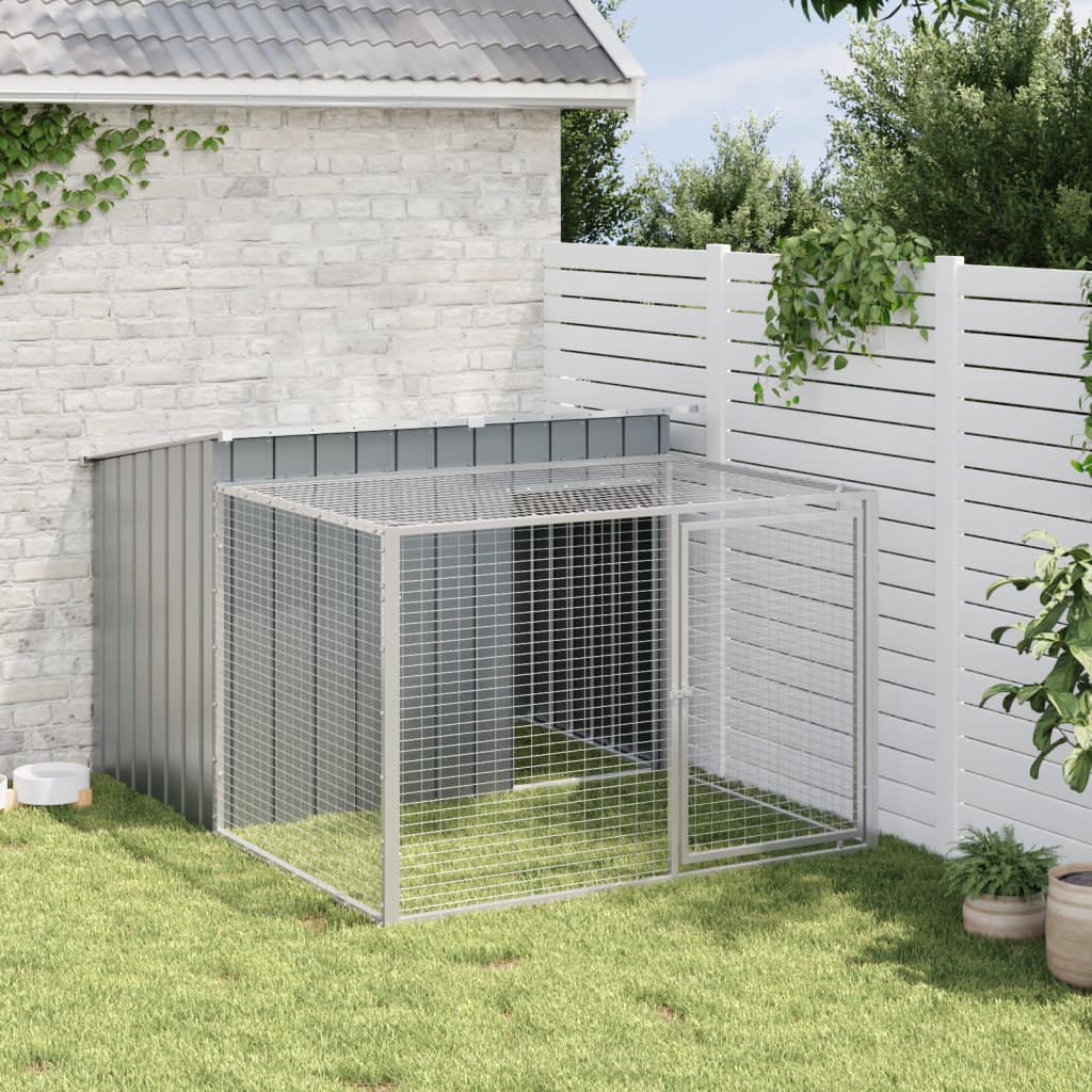 vidaXL Cușcă de câini cu țarc, antracit 153x194x110 cm oțel galvanizat vidaXL Cușcă de câini cu țarc, antracit 153x194x110 cm oțel galvanizat