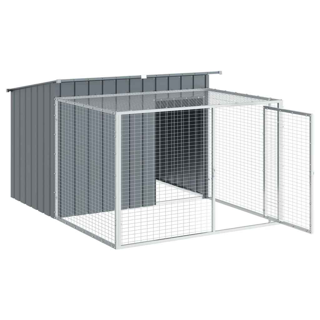 vidaXL Cușcă de câini cu țarc, antracit 153x194x110 cm oțel galvanizat vidaXL Cușcă de câini cu țarc, antracit 153x194x110 cm oțel galvanizat