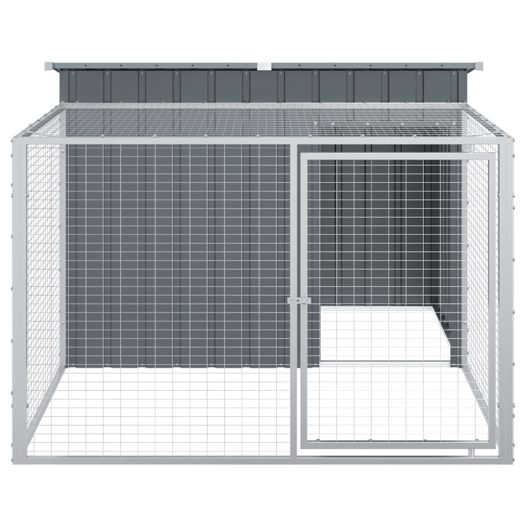 vidaXL Cușcă de câini cu țarc, antracit 153x194x110 cm oțel galvanizat vidaXL Cușcă de câini cu țarc, antracit 153x194x110 cm oțel galvanizat