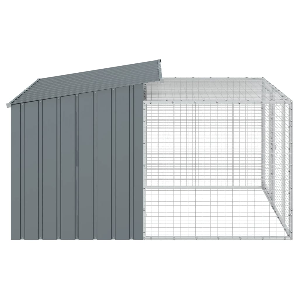 vidaXL Cușcă de câini cu țarc, antracit 153x194x110 cm oțel galvanizat vidaXL Cușcă de câini cu țarc, antracit 153x194x110 cm oțel galvanizat