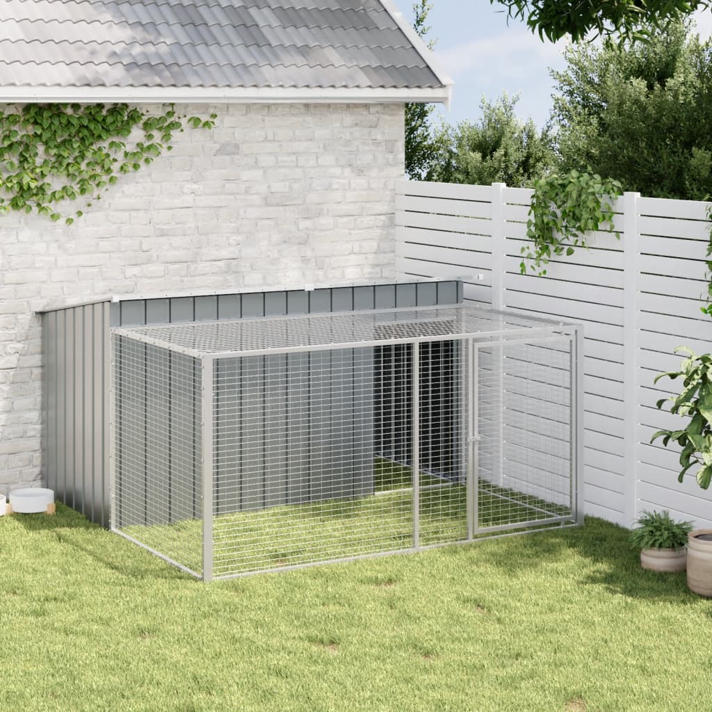 vidaXL Cușcă câine cu țarc antracit 197x194x110 cm oțel galvanizat vidaXL Cușcă câine cu țarc antracit 197x194x110 cm oțel galvanizat
