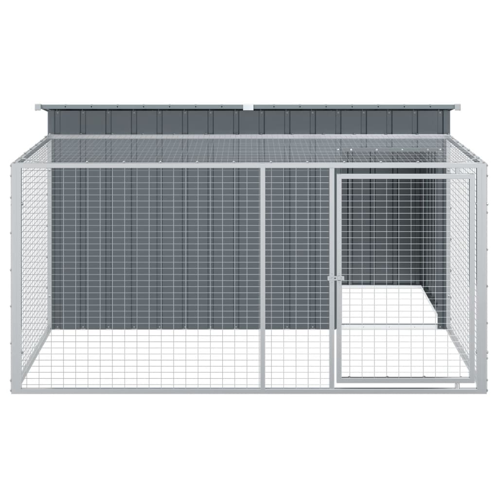 vidaXL Cușcă câine cu țarc antracit 197x194x110 cm oțel galvanizat vidaXL Cușcă câine cu țarc antracit 197x194x110 cm oțel galvanizat