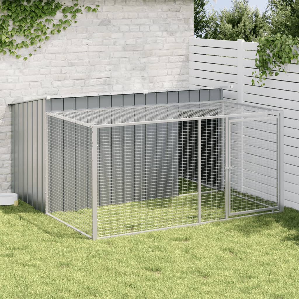 vidaXL Cușcă câine cu țarc antracit 197x194x110 cm oțel galvanizat vidaXL Cușcă câine cu țarc antracit 197x194x110 cm oțel galvanizat