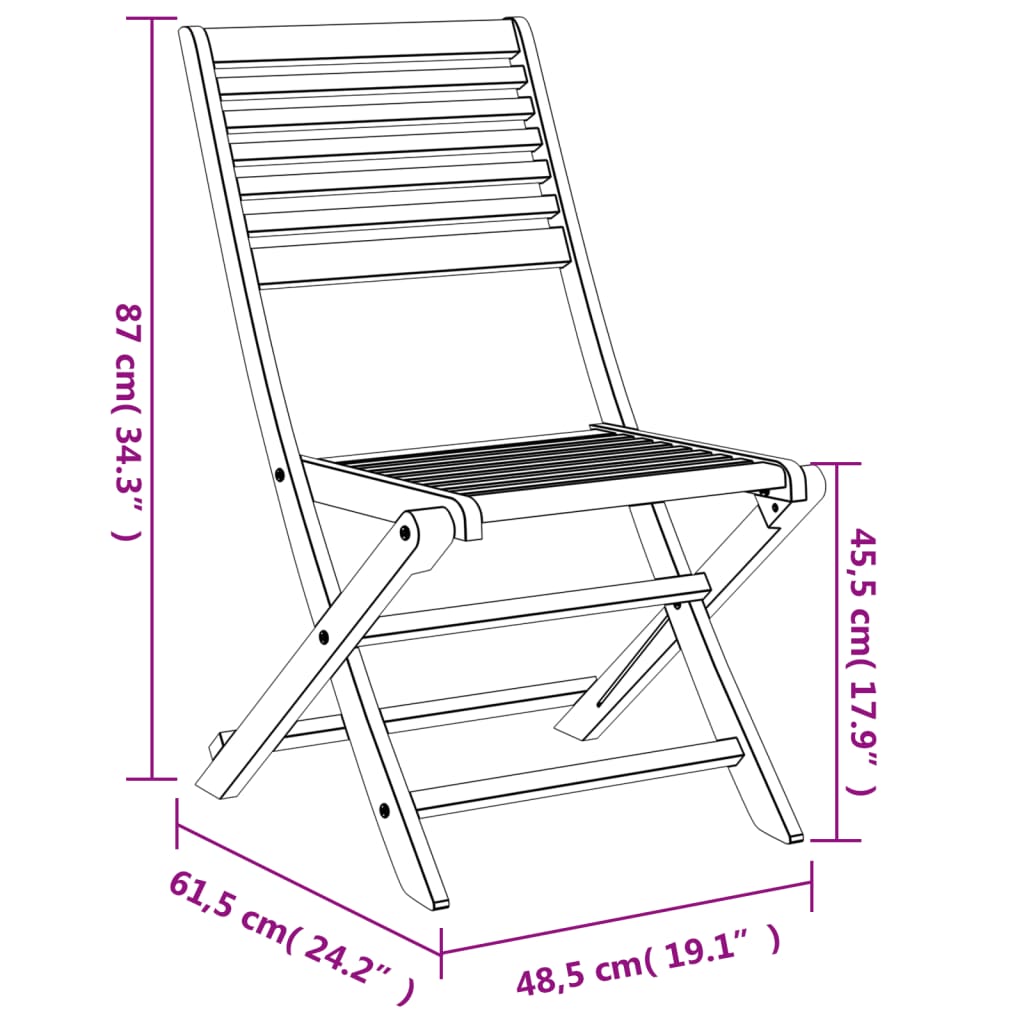 vidaXL Scaune grădină pliante 8 buc. 48,5x61,5x87 cm lemn masiv acacia vidaXL Scaune grădină pliante 8 buc. 48,5x61,5x87 cm lemn masiv acacia