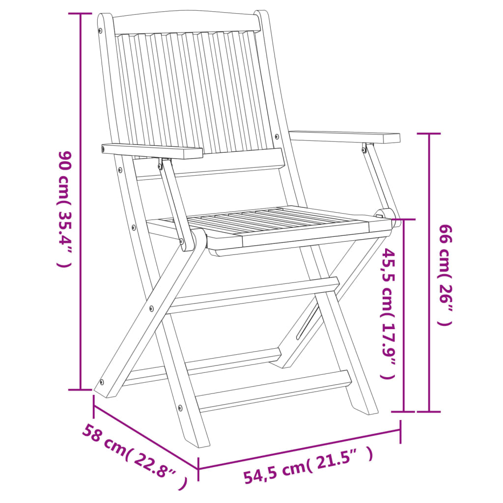 vidaXL Scaune grădină pliabile 6 buc. 54,5x58x90 cm lemn masiv acacia vidaXL Scaune grădină pliabile 6 buc. 54,5x58x90 cm lemn masiv acacia
