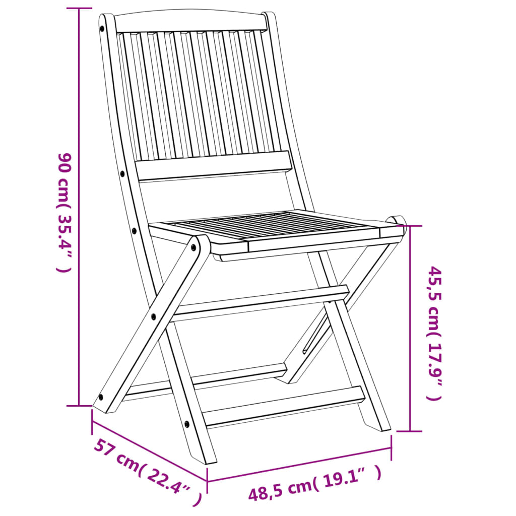 vidaXL Scaune grădină pliabile 8 buc. 48,5x57x90 cm lemn masiv acacia vidaXL Scaune grădină pliabile 8 buc. 48,5x57x90 cm lemn masiv acacia