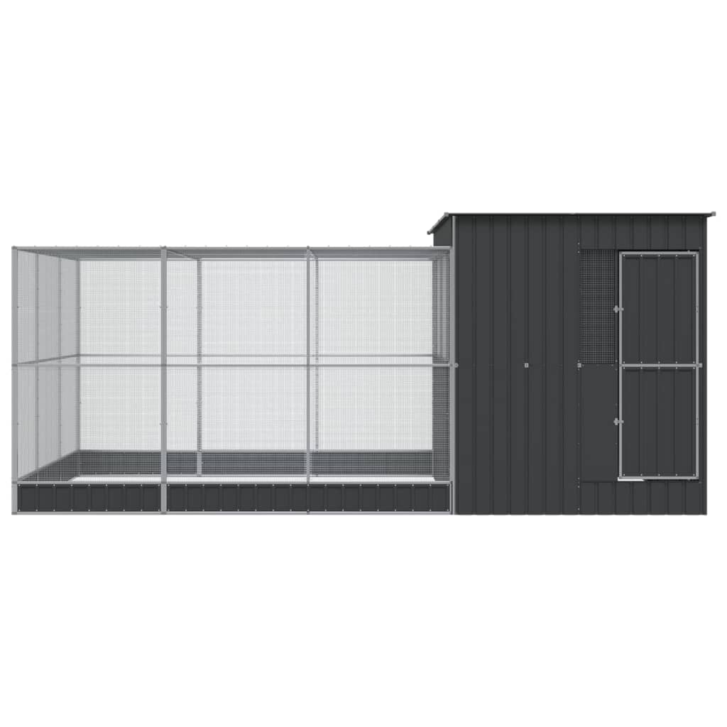 vidaXL Voliera de păsări cu extensie, argintiu, 497x303x216 cm, oțel vidaXL Voliera de păsări cu extensie, argintiu, 497x303x216 cm, oțel