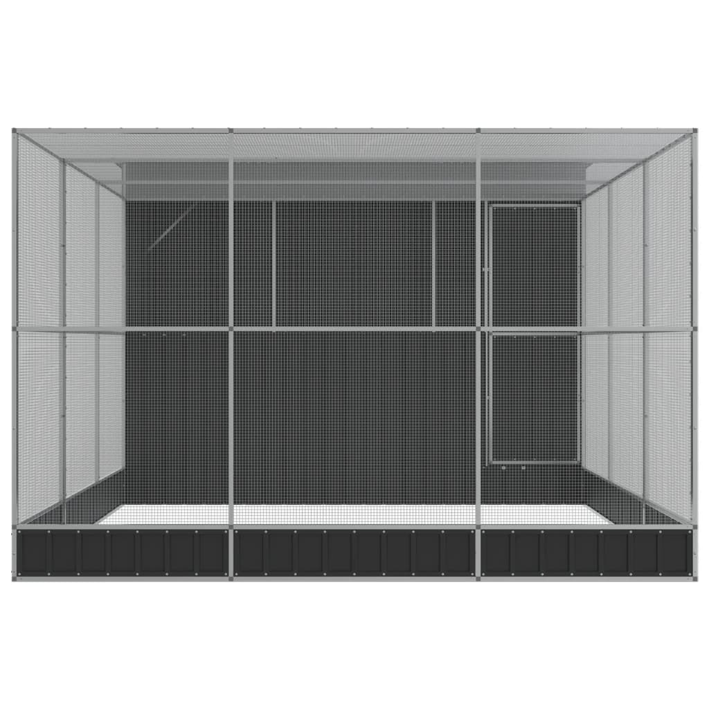 vidaXL Voliera de păsări cu extensie, argintiu, 497x303x216 cm, oțel vidaXL Voliera de păsări cu extensie, argintiu, 497x303x216 cm, oțel