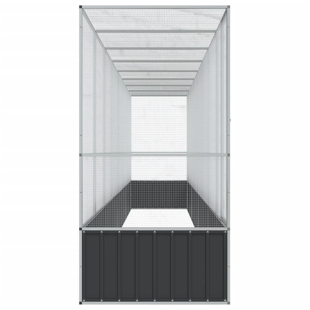 vidaXL Voliera de păsări cu extensie, argintiu, 834,5x107x212 cm, oțel