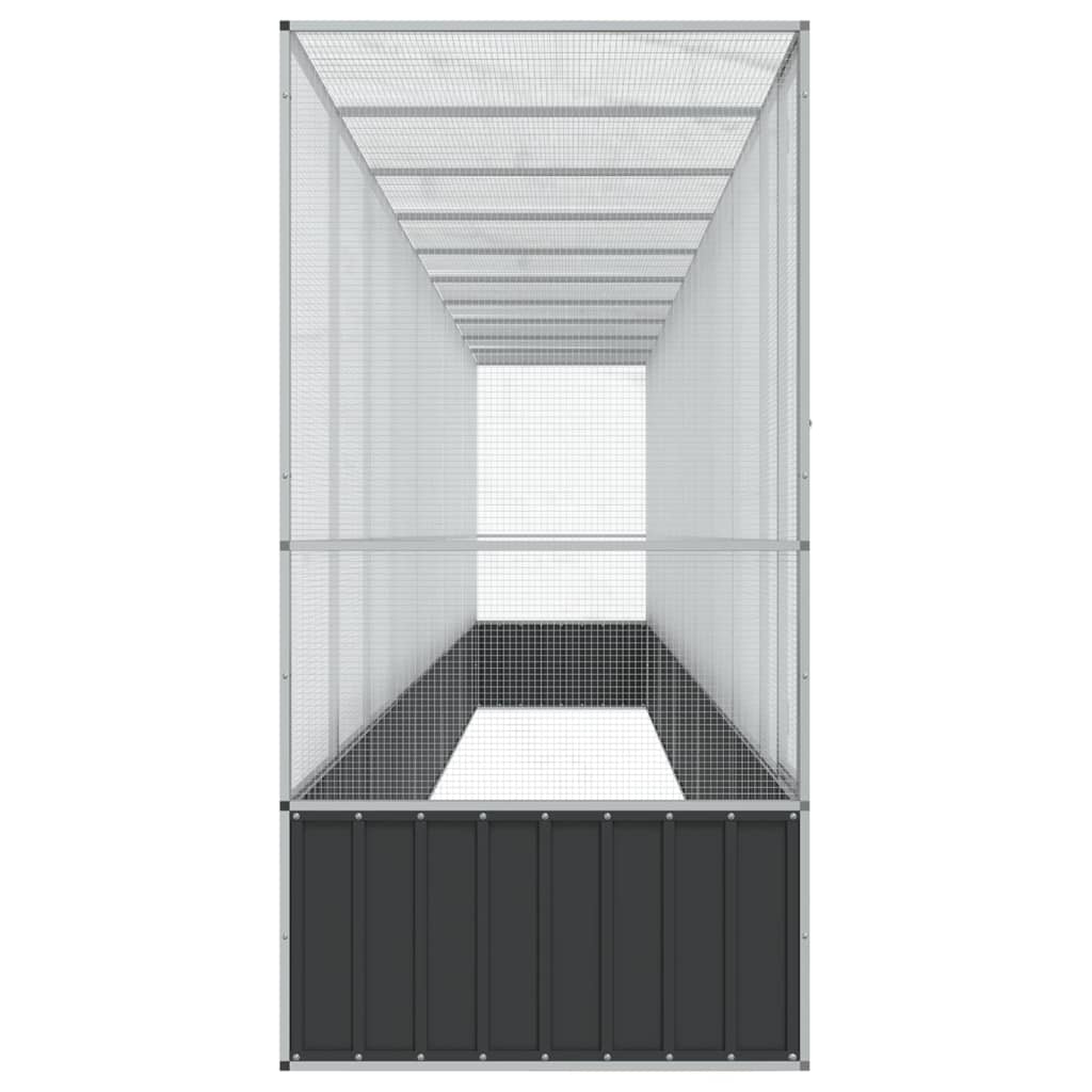vidaXL Voliera păsări cu extensie, argintiu, 1042,5x107x212 cm, oțel vidaXL Voliera păsări cu extensie, argintiu, 1042,5x107x212 cm, oțel